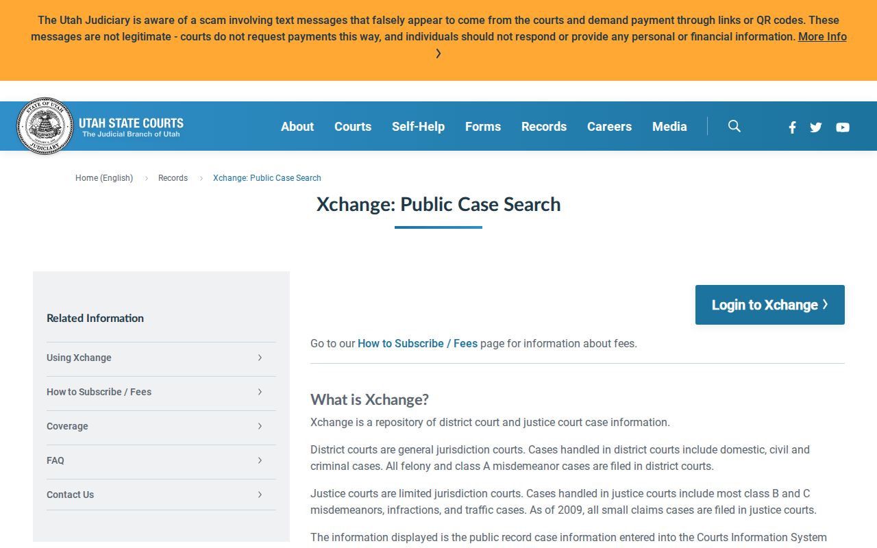 Utah County court disposition record search interface